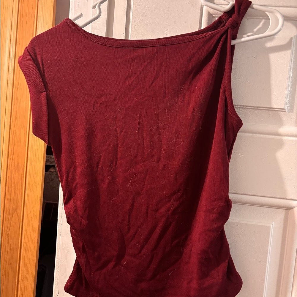 Cotton On Burgundy One-Shoulder Tank Top